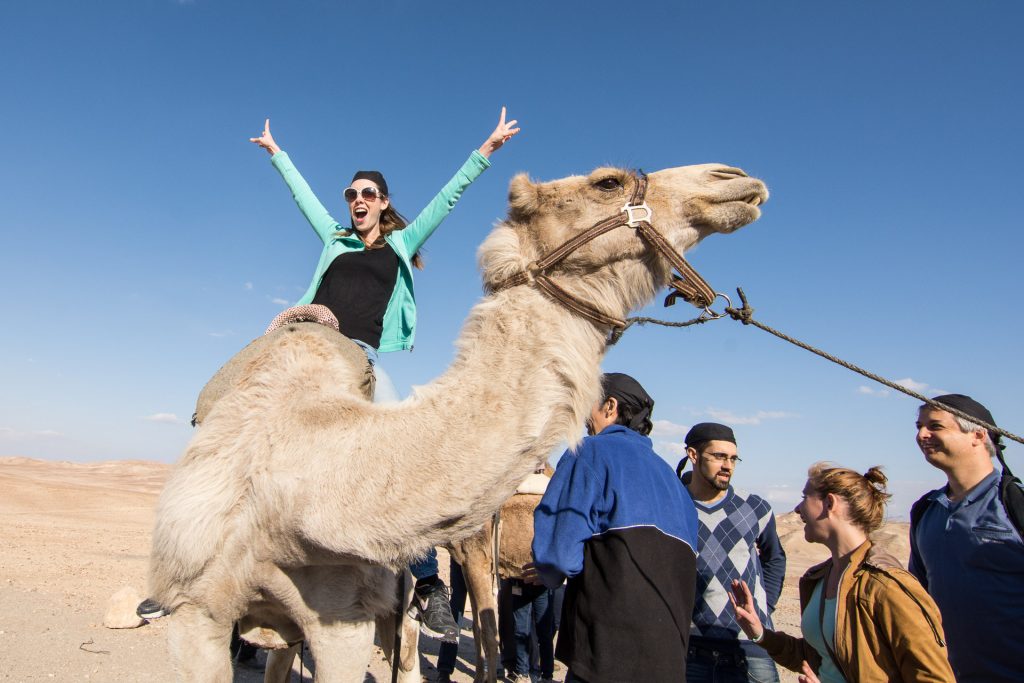 mounting on a camel
